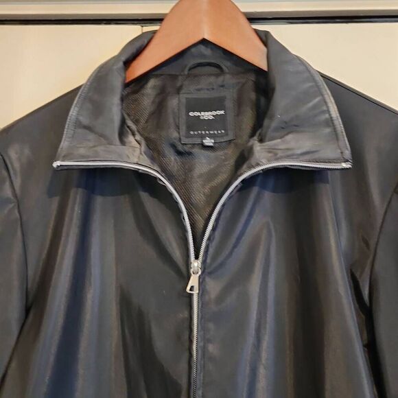 O13 Colebrook & Co Outerwear shiney black polyvinyl rain zip-up jacket - Picture 8 of 12
